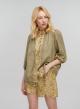 Tea-Gold new All Over Linen shirt with three quarters sleeves and with V neckline Greek Archaic Kori - 1