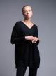 Black oversized Sweater with V neckline and with front pockets Valentina Milano - 1