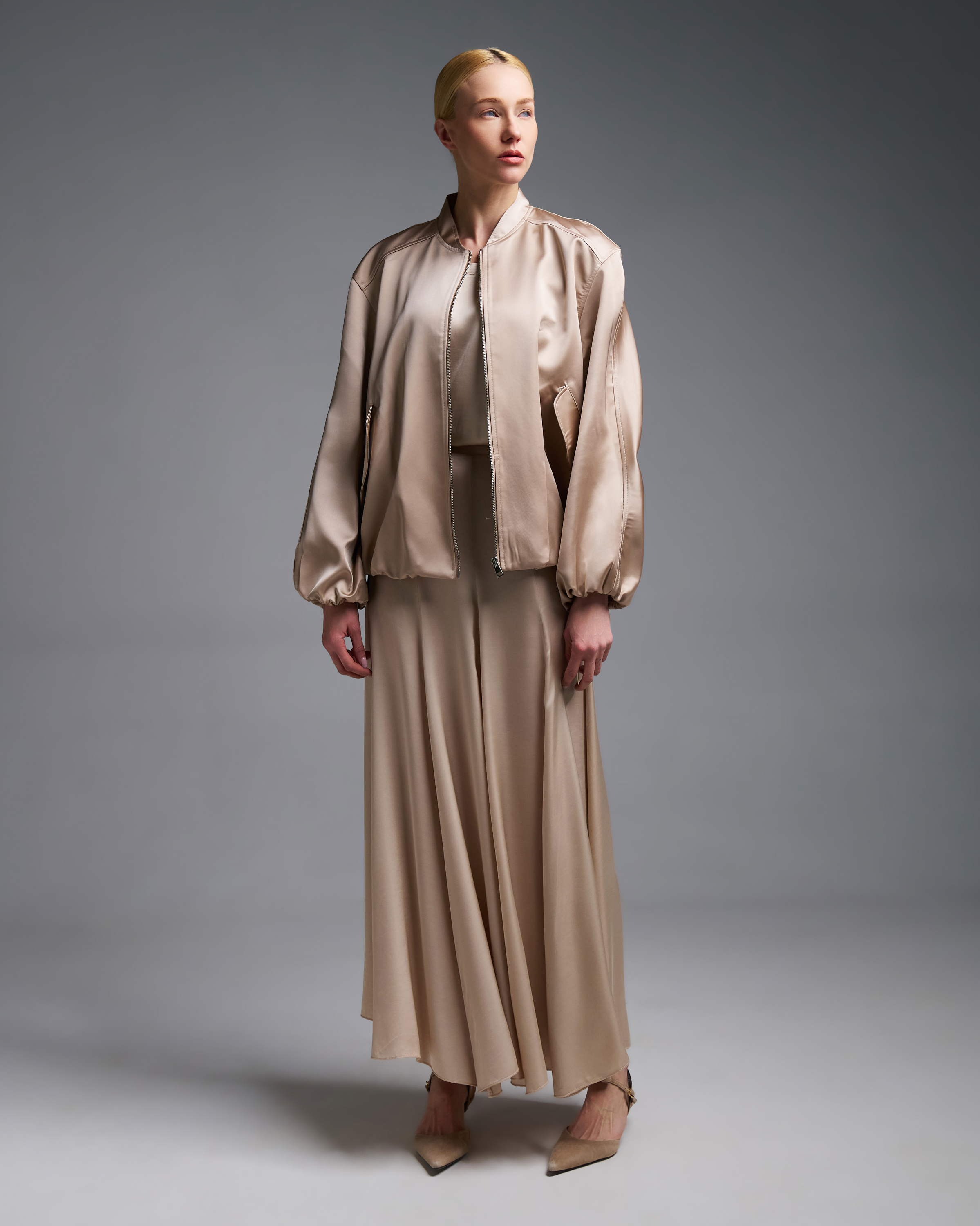 Μπεζ silky touch Φούστα με λάστιχο πίσω στη μέση Vicolo - 6