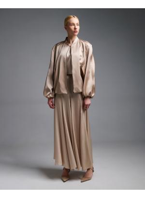 Μπεζ σατέν Μπουφάν bomber Vicolo - 55934