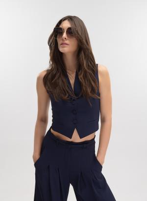 Dark Blue Vest with rounded collar Imperial - 42319