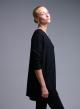 Black oversized Sweater with V neckline and with front pockets Valentina Milano - 3