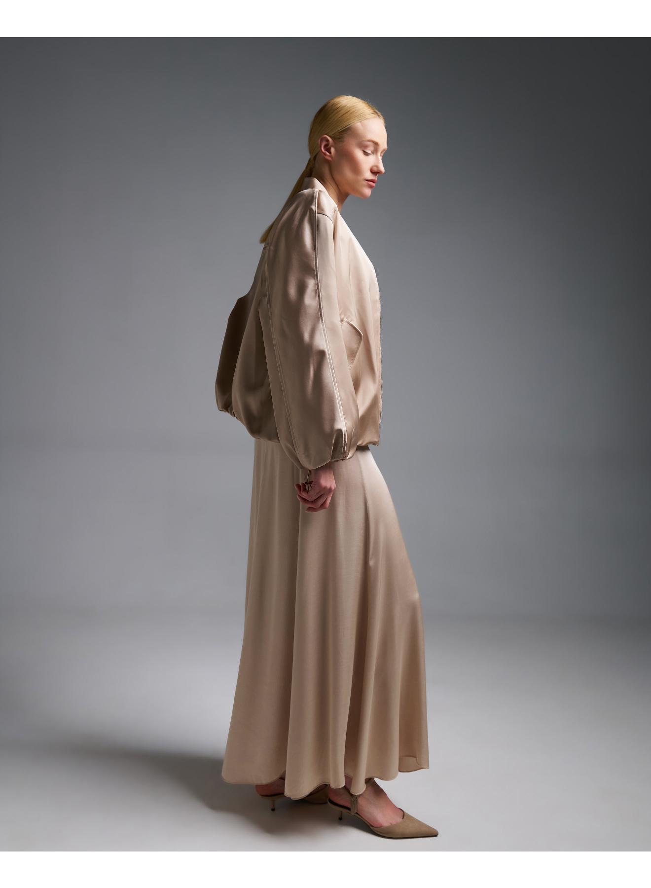 Μπεζ σατέν Μπουφάν bomber Vicolo - 4