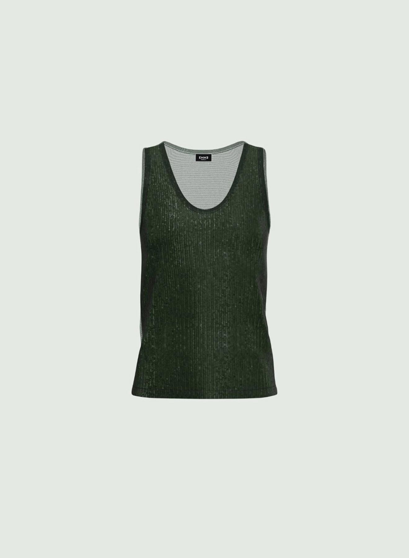 Green sleeveless sequin Top Emme Marella - 4