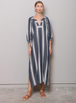 Blue-White Dress with wide stripes "Verine" Capetanissa - 32310