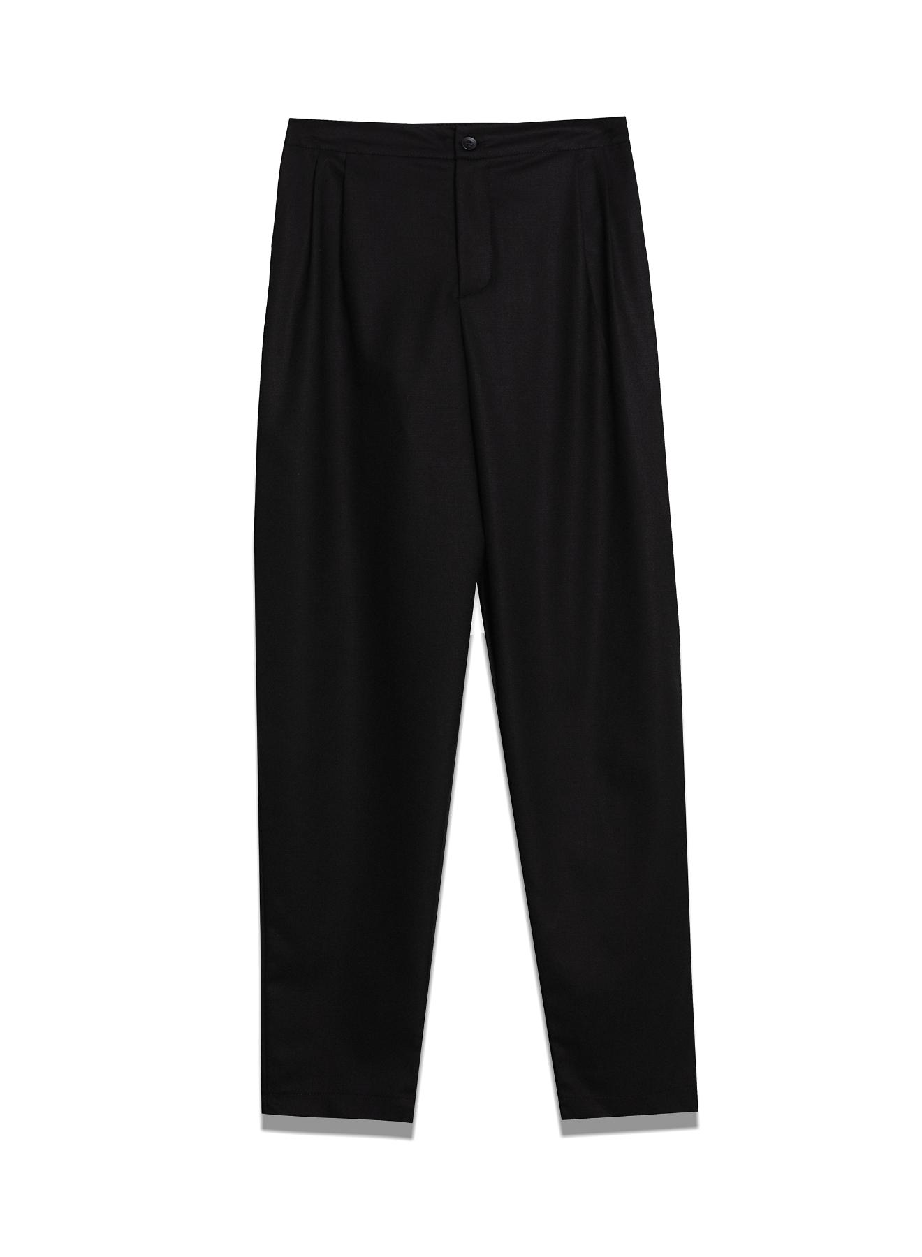 Black Trousers with pleats and with elasticated rear waistband Milla - 3