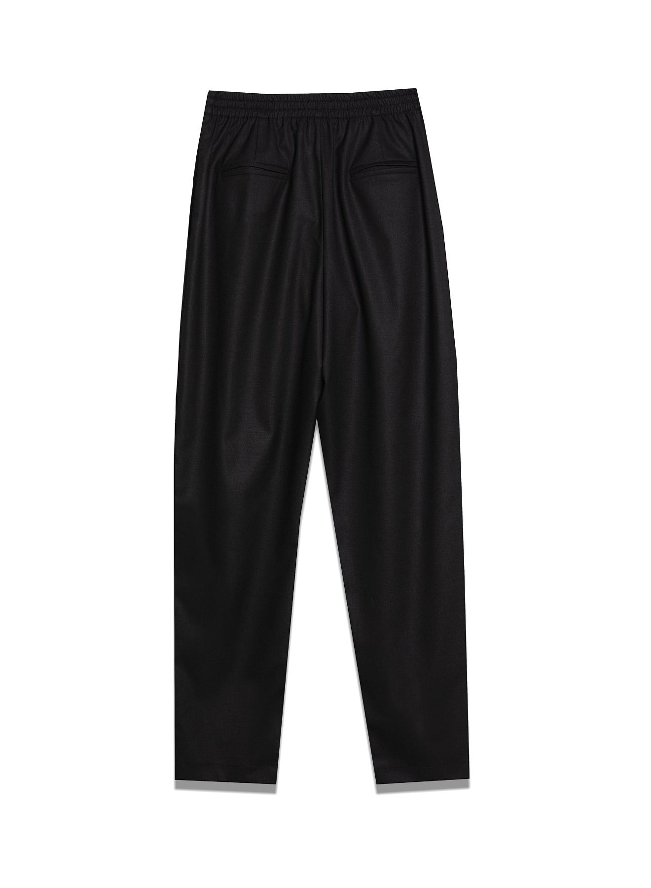 Black Trousers with pleats and with elasticated rear waistband Milla - 4