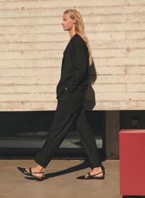Black straight fit Trousers with pleats Milla - 49516
