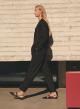 Black straight fit Trousers with pleats Milla - 0