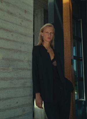 Μαύρο Τοπ με δαντέλα και με τιράντες Milla - 49536