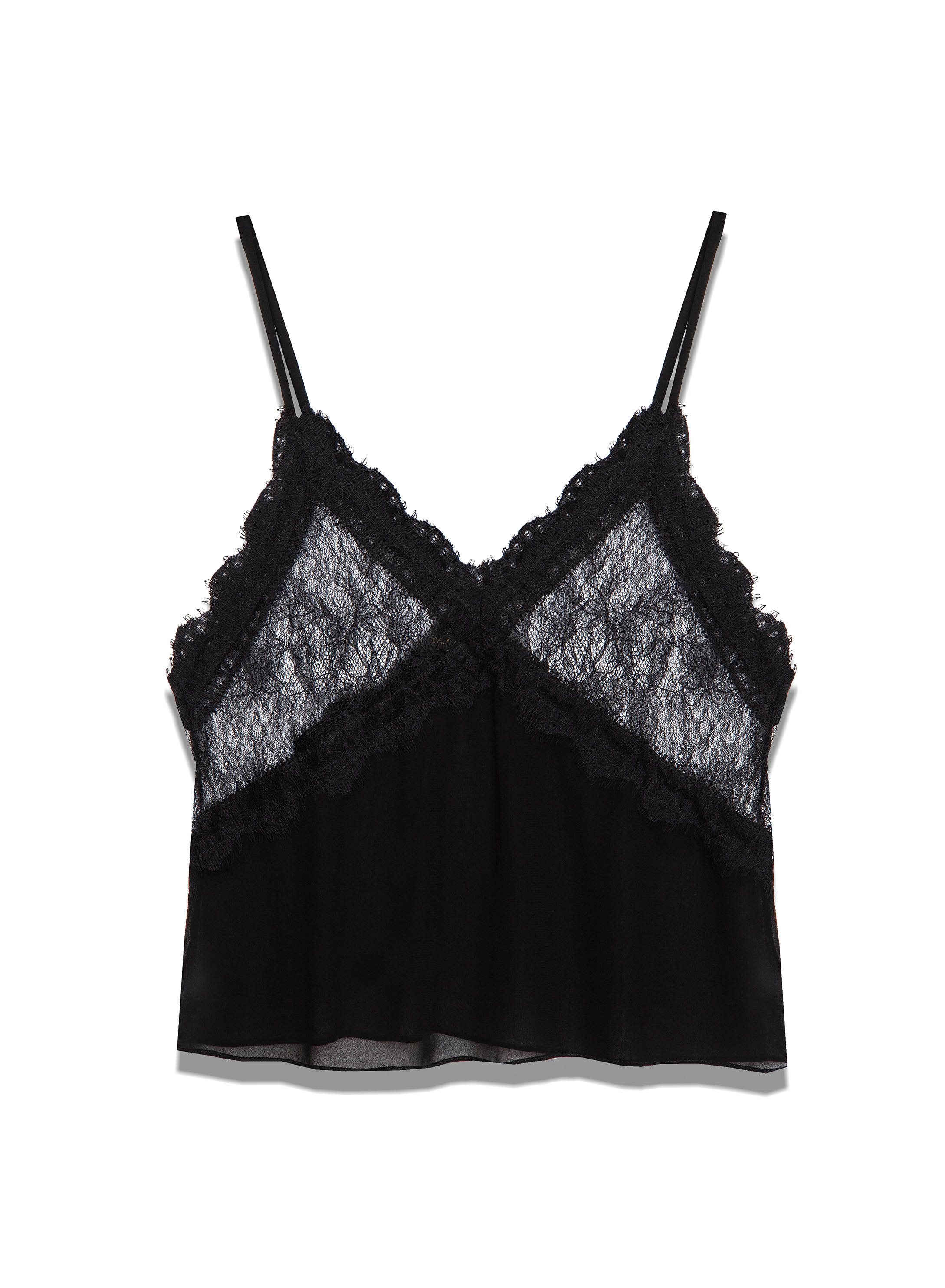 Μαύρο Τοπ με δαντέλα και με τιράντες Milla - 1