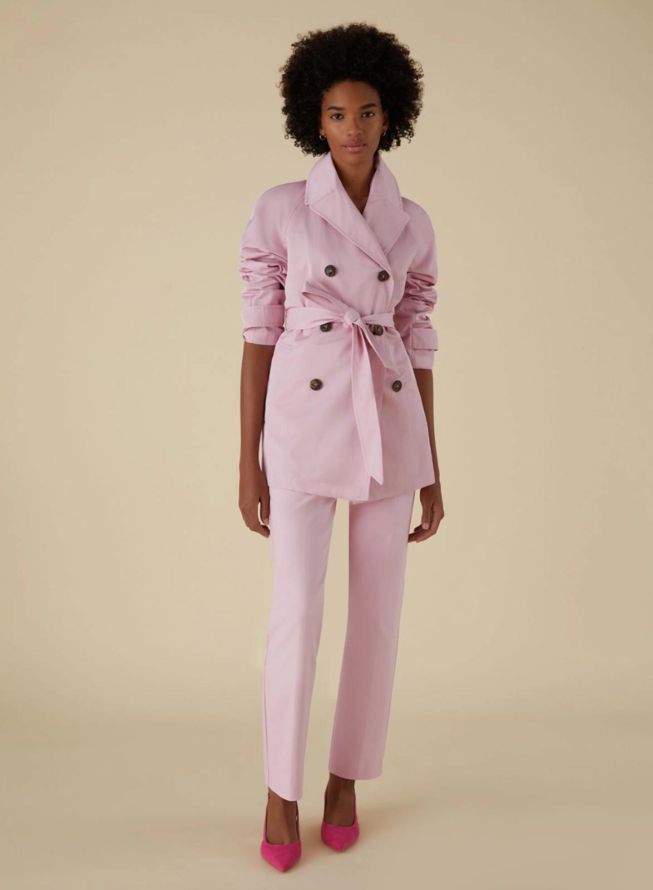 Pink Double-breasted water proof short trench coat Emme Marella - 1