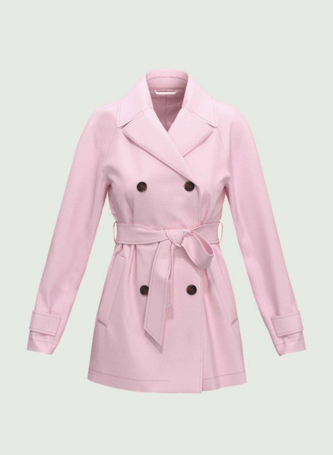 Pink Double-breasted water proof short trench coat Emme Marella - 4