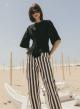 Black-Ecru striped Trousers Tensione In - 2