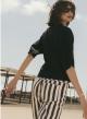 Black-Ecru striped Trousers Tensione In - 4