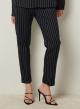 Striped straight fit trousers with turn ups - 2