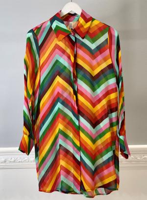 Long shirt with geometric pattern - 5784