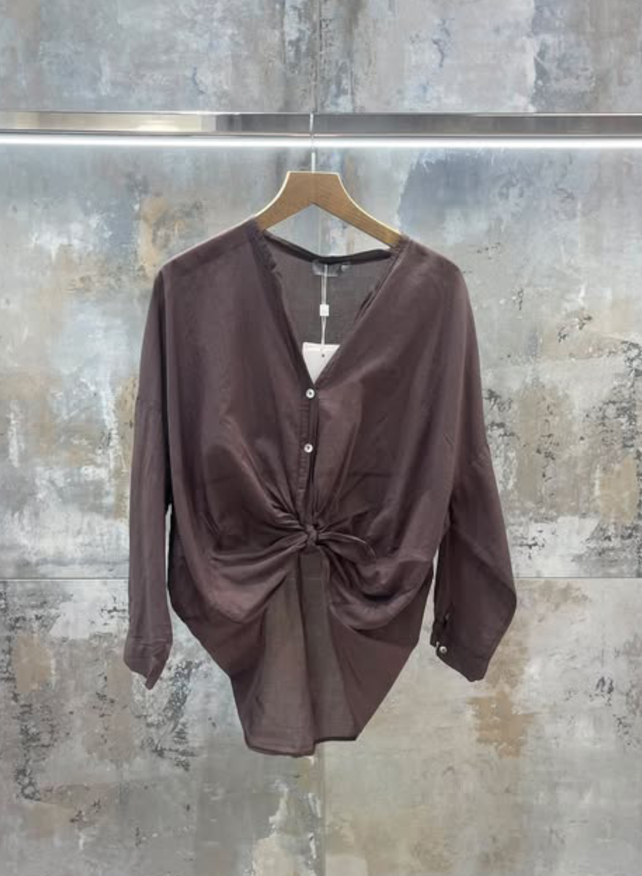 Brown Shirt with front knot Motel - 0