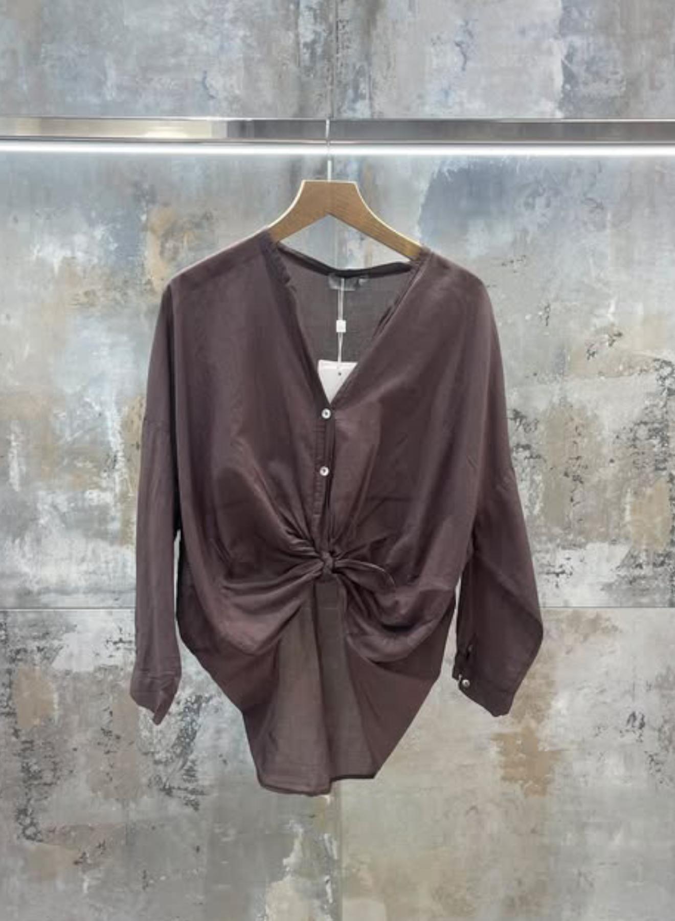 Brown Shirt with front knot Motel - 1