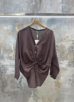 Brown Shirt with front knot Motel - 63469