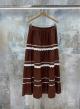 Chocolate cotton Skirt with rear elsticated waistband Valentina Milano - 0