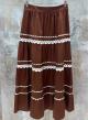 Chocolate cotton Skirt with rear elsticated waistband Valentina Milano - 1