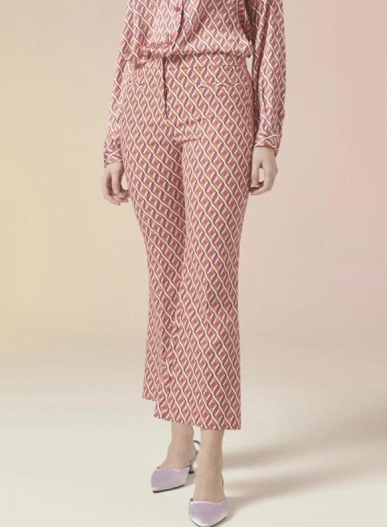 Παντελόνι καμπάνα με γεωμετρικά σχέδια  - 2