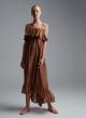 Chocolate Dress with straps and with ruffles "AURA" Devotion Twins - 1