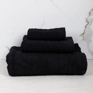 Πετσέτες Σετ 3 Τεμάχια Sunshine Χίμπουρι 15 Black Βαμβάκι