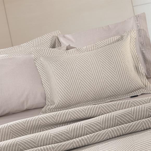 Κουβέρτα King Size Jacquard 245x260cm Guy Laroche Vigo Linen Βαμβάκι-Πολυεστέρας