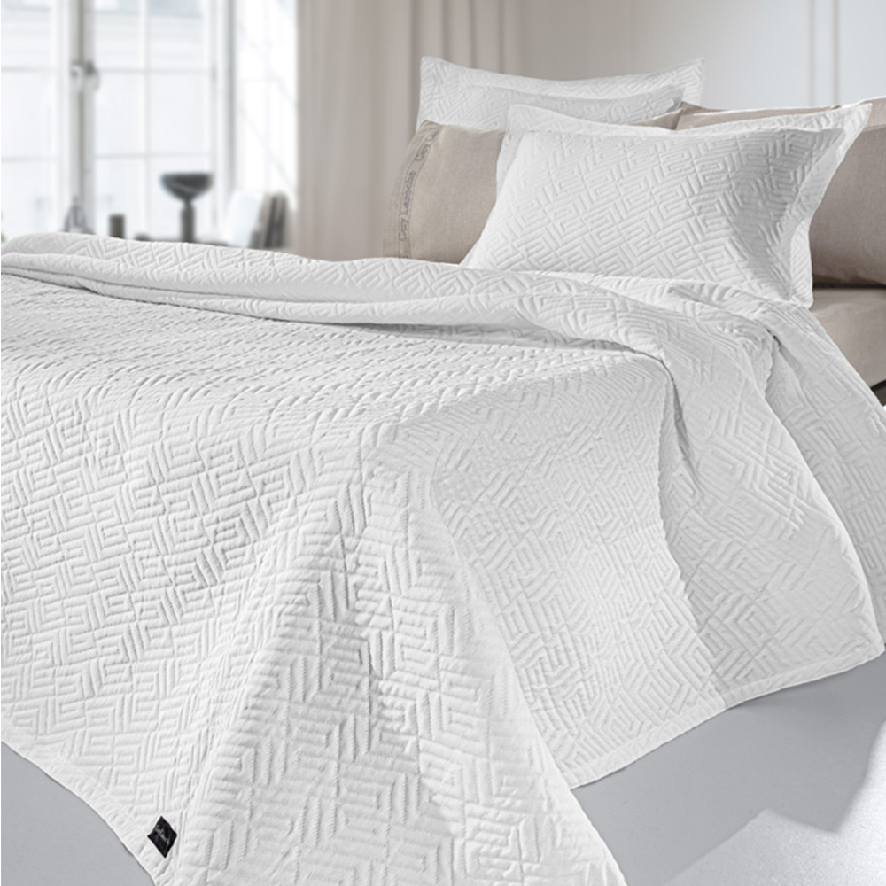 Κουβέρτα King Size Jacquard 245x260cm Guy Laroche Pattern White Βαμβάκι-Πολυεστέρας