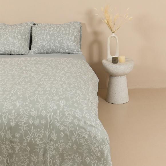 Σεντόνια Υπέρδιπλα Σετ Με Λάστιχο 170x205+30cm Sunshine Cotton Feelings 2050 Grey Βαμβάκι