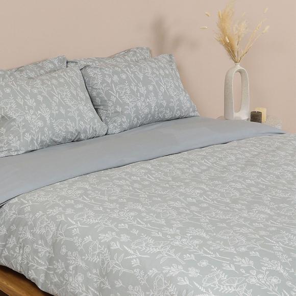 Σεντόνια Υπέρδιπλα Σετ Με Λάστιχο 170x205+30cm Sunshine Cotton Feelings 2050 Grey Βαμβάκι
