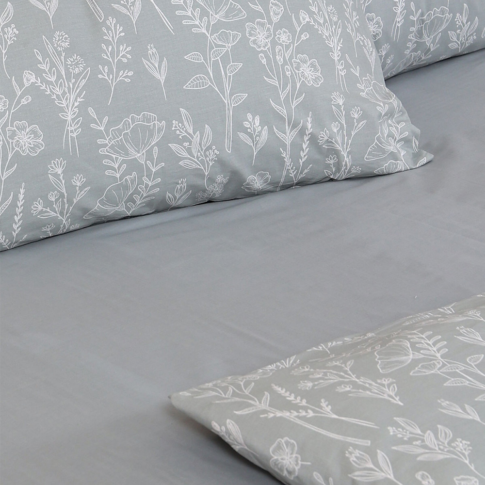 Σεντόνια Υπέρδιπλα Σετ Με Λάστιχο 170x205+30cm Sunshine Cotton Feelings 2050 Grey Βαμβάκι