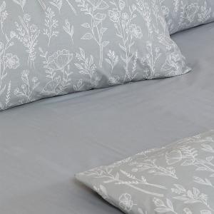 Σεντόνια Υπέρδιπλα Σετ Με Λάστιχο 170x205+30cm Sunshine Cotton Feelings 2050 Grey Βαμβάκι