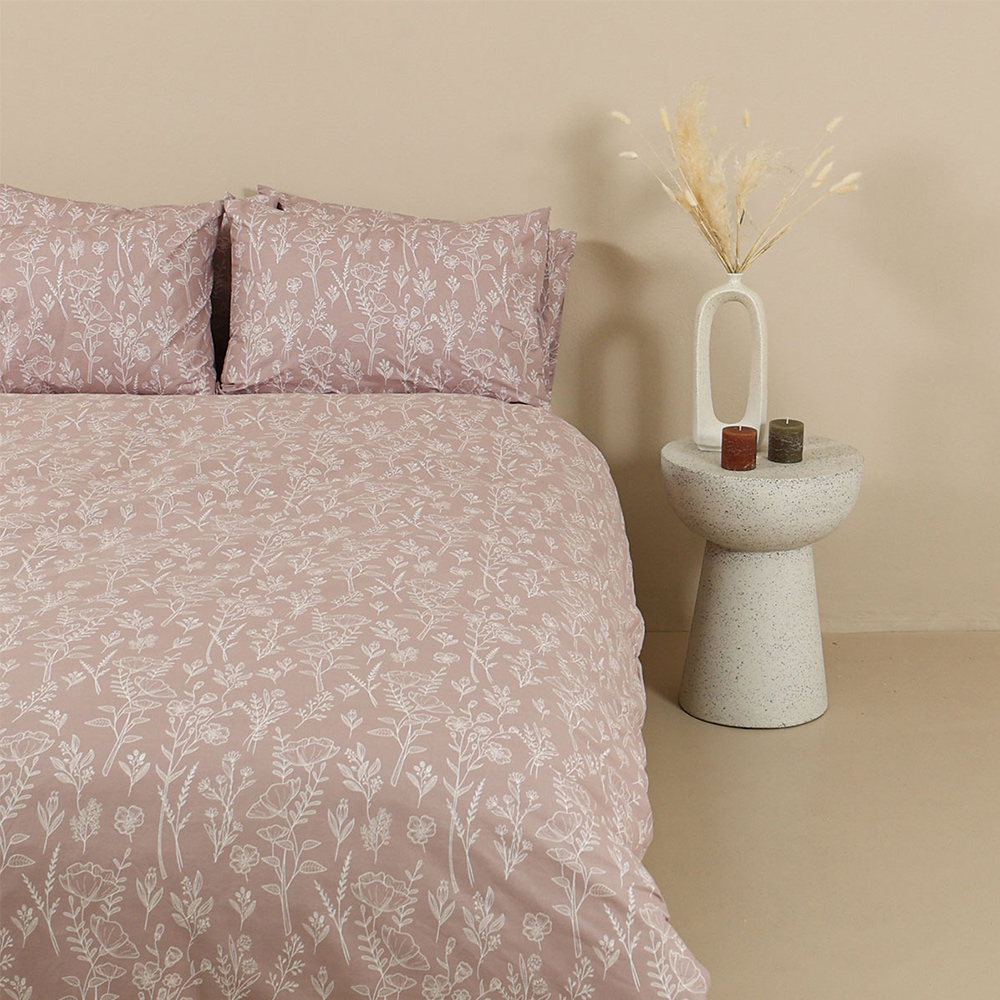 Σεντόνια Υπέρδιπλα Σετ Με Λάστιχο 170x205+30cm Sunshine Cotton Feelings 2050 Powder Βαμβάκι