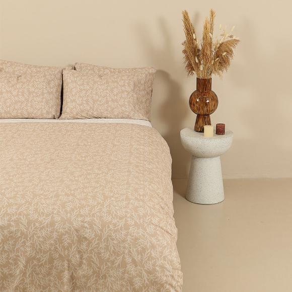 Σεντόνια Υπέρδιπλα Σετ Με Λάστιχο 170x205+30cm Sunshine Cotton Feelings 2050 Beige Βαμβάκι