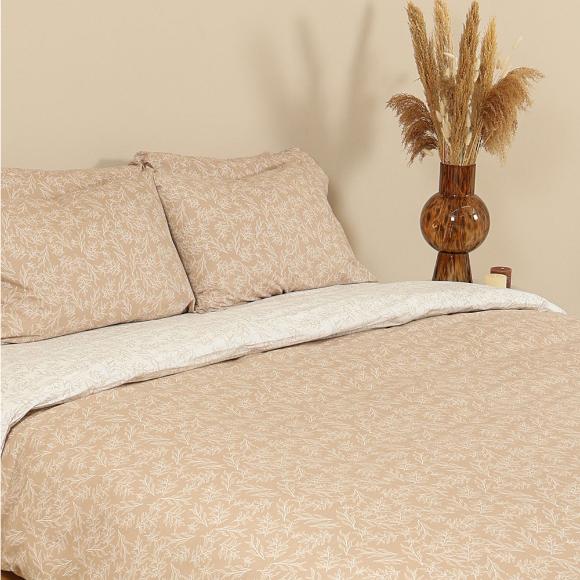 Σεντόνια Υπέρδιπλα Σετ Με Λάστιχο 170x205+30cm Sunshine Cotton Feelings 2050 Beige Βαμβάκι