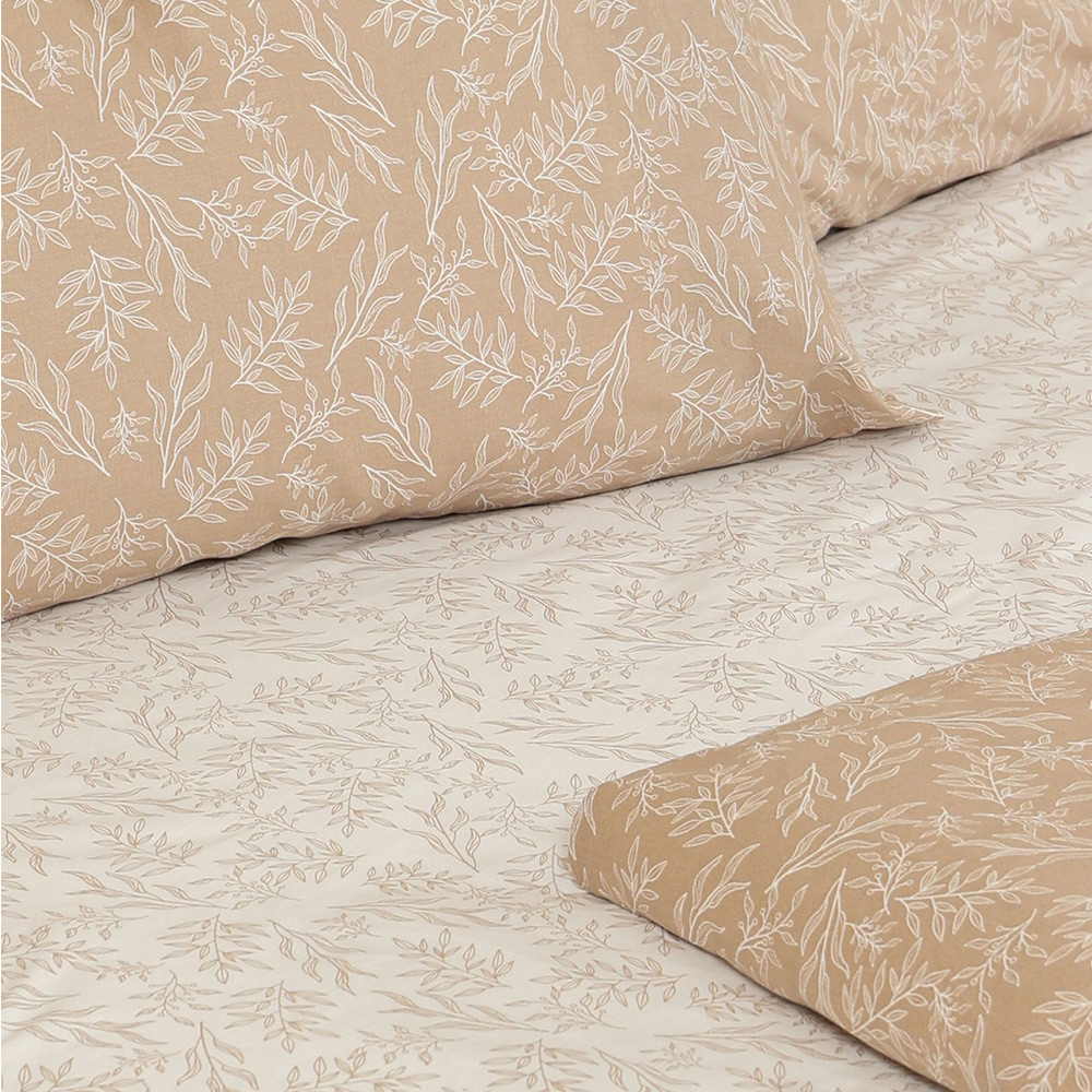 Σεντόνια Υπέρδιπλα Σετ Με Λάστιχο 170x205+30cm Sunshine Cotton Feelings 2050 Beige Βαμβάκι