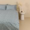 Σεντόνια Υπέρδιπλα Σετ Με Λάστιχο 170x205+30cm Sunshine Cotton Feelings 2050 Aqua Βαμβάκι