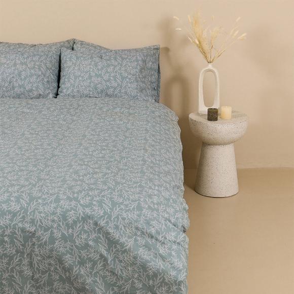 Σεντόνια Υπέρδιπλα Σετ Με Λάστιχο 170x205+30cm Sunshine Cotton Feelings 2050 Aqua Βαμβάκι