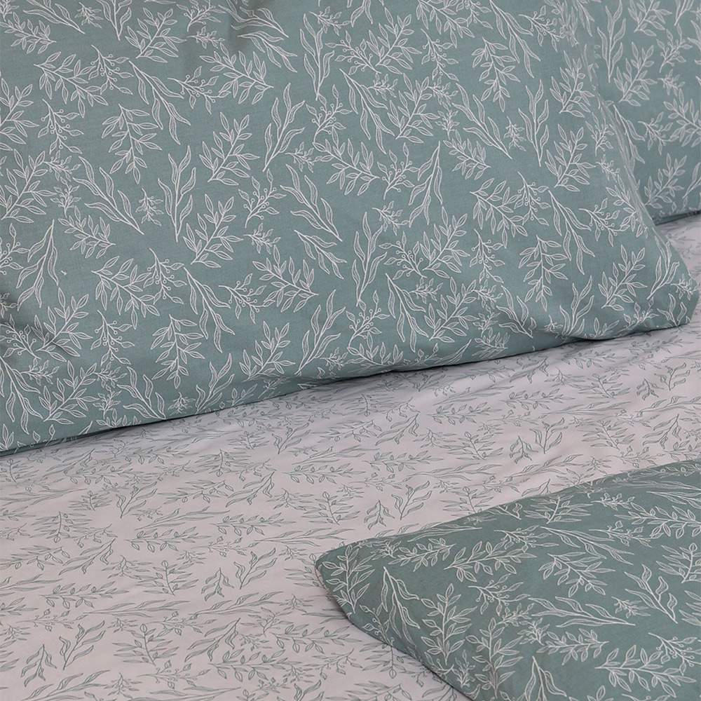 Σεντόνια Υπέρδιπλα Σετ Με Λάστιχο 170x205+30cm Sunshine Cotton Feelings 2050 Aqua Βαμβάκι