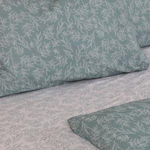 Σεντόνια Υπέρδιπλα Σετ Με Λάστιχο 170x205+30cm Sunshine Cotton Feelings 2050 Aqua Βαμβάκι