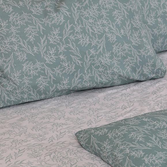 Σεντόνια Υπέρδιπλα Σετ Με Λάστιχο 170x205+30cm Sunshine Cotton Feelings 2050 Aqua Βαμβάκι