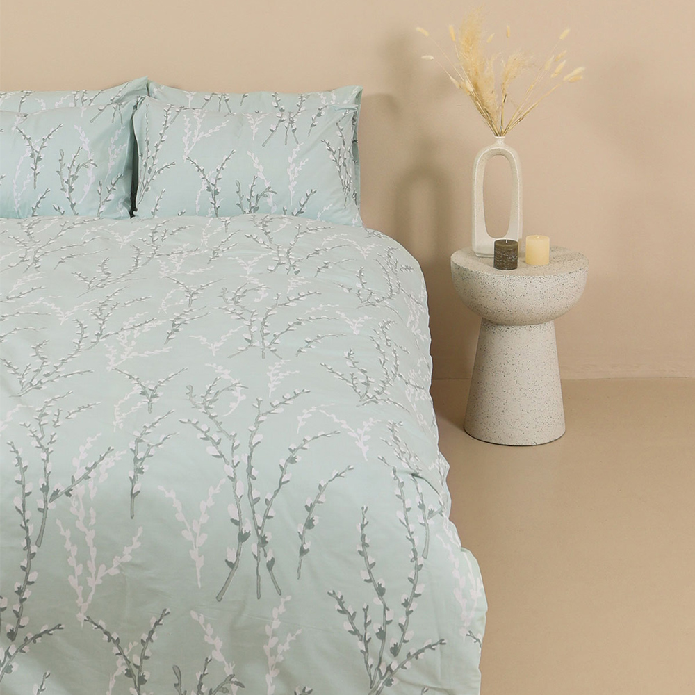 Σεντόνια Υπέρδιπλα Σετ Με Λάστιχο 170x205+30cm Sunshine Cotton Feelings 2054 Aqua Βαμβάκι