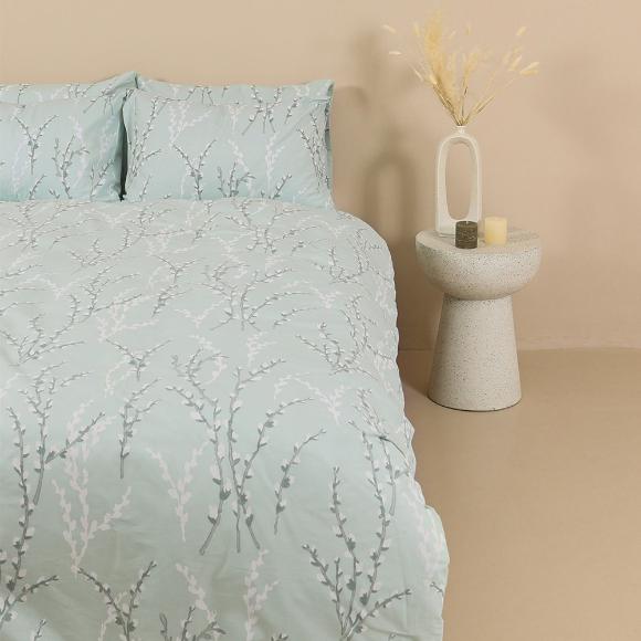 Σεντόνια Υπέρδιπλα Σετ Με Λάστιχο 170x205+30cm Sunshine Cotton Feelings 2054 Aqua Βαμβάκι