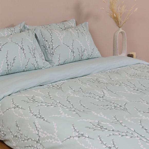 Σεντόνια Υπέρδιπλα Σετ Με Λάστιχο 170x205+30cm Sunshine Cotton Feelings 2054 Aqua Βαμβάκι