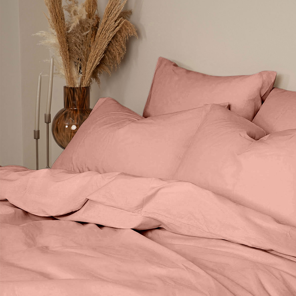 Σεντόνια Υπέρδιπλα Σετ Με Λάστιχο 170x200+38cm Sunshine Cotton Feelings 116 Light Pink Βαμβάκι