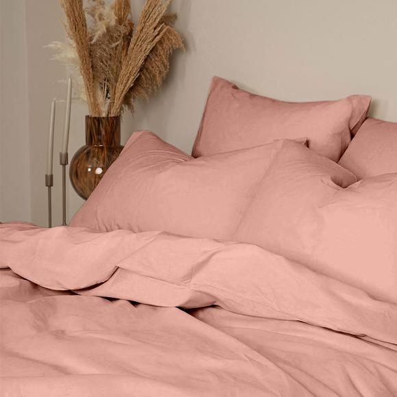 Σεντόνια Υπέρδιπλα Σετ Με Λάστιχο 170x200+38cm Sunshine Cotton Feelings 116 Light Pink Βαμβάκι
