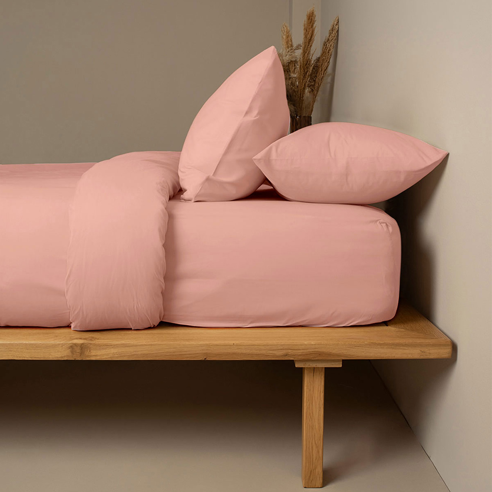 Σεντόνια Υπέρδιπλα Σετ Με Λάστιχο 170x200+38cm Sunshine Cotton Feelings 116 Light Pink Βαμβάκι